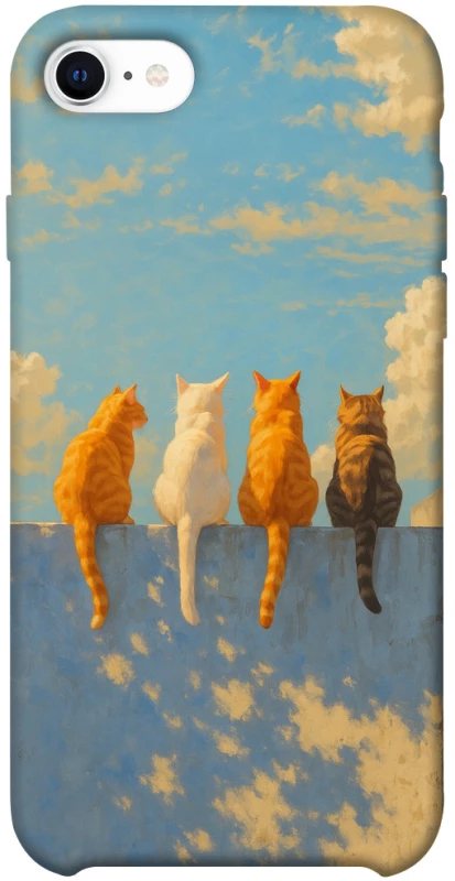 Чехол на Apple iPhone SE (2020) cats on wall фото 1 из 1