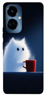 Чохол на TECNO Camon 19 Чохол кіт з кавою фото 1 з 1