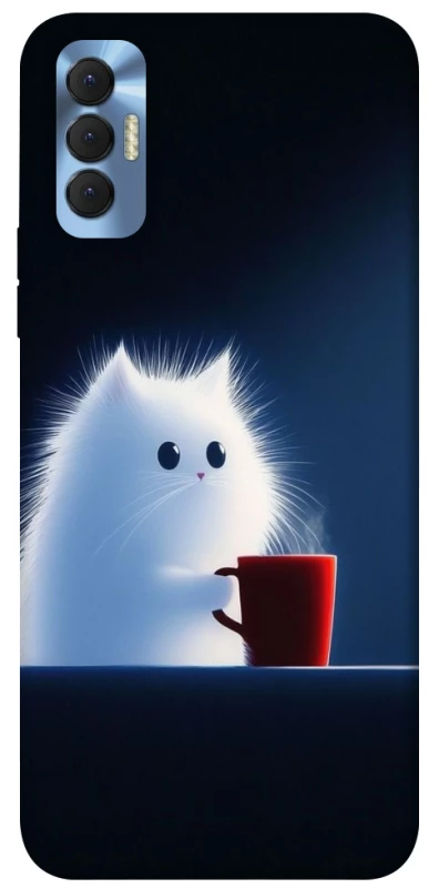 Чехол на TECNO Spark 8P Чехол кот с кофе фото 1 из 1