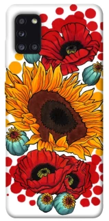 Чехол на Samsung Galaxy A31 Подсолнечники и маки фото 1 из 1