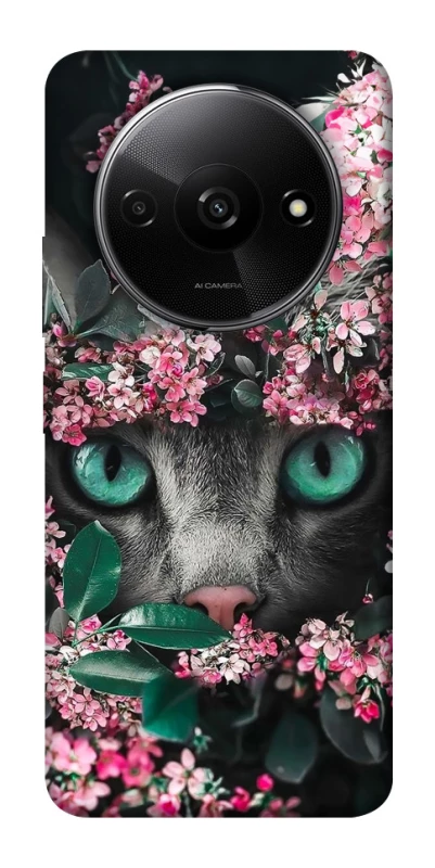 Чехол на Xiaomi Redmi A3 Кот в цветах фото 1 из 1