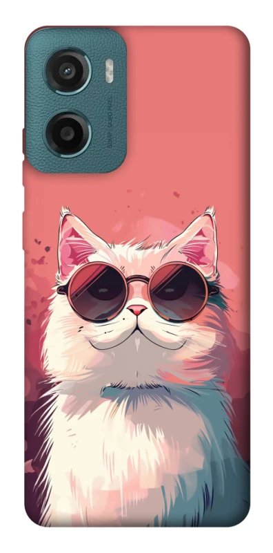 Чехол на Motorola Moto G06 Сat with glasses фото 1 из 1