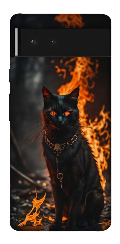 Чехол на Google Pixel 6 Огненный кот фото 1 из 1