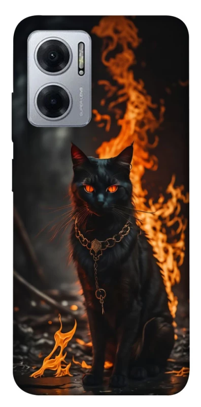 Чехол на Xiaomi Redmi Note 11E Огненный кот фото 1 из 1