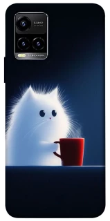 Чехол на Vivo Y21 / Y33s Чехол кот с кофе фото 1 из 1