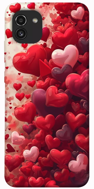 Чохол на Samsung Galaxy A03 Many hearts фото 1 з 1