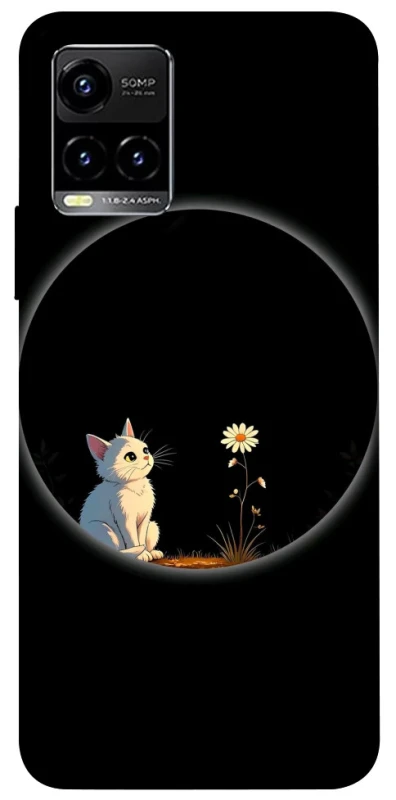 Чехол на Vivo Y21 / Y33s Cat and flower фото 1 из 1