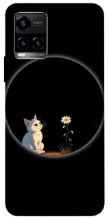 Чехол на Vivo Y21 / Y33s Cat and flower фото 1 из 1