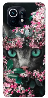 Чехол на Xiaomi Mi 11 Кот в цветах фото 1 из 1