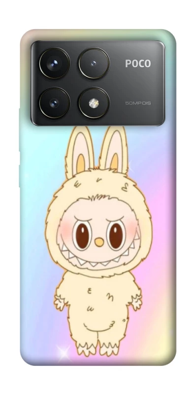 Чохол на Xiaomi Poco F6 Pro Fluffy Rainbow Labubu фото 1 з 1