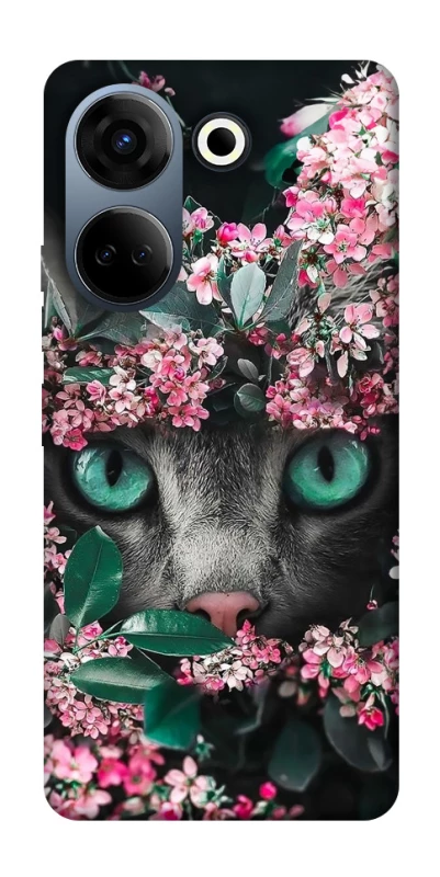 Чохол на TECNO Camon 20 Pro (CK7n) Кіт в квітах фото 1 з 1