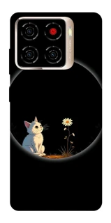 Чехол на ZTE Blade A56 Cat and flower фото 1 из 1
