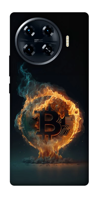 Чехол на TECNO Spark 20 Pro+ Fire Bitcoin фото 1 из 1