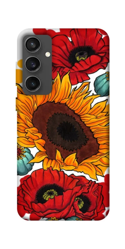 Чехол на Samsung Galaxy S24 FE Подсолнечники и маки фото 1 из 1
