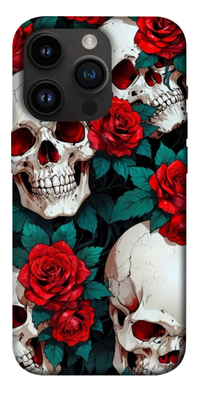 Чохол на Apple iPhone 14 Pro (6.1") skull and rose фото 1 з 1