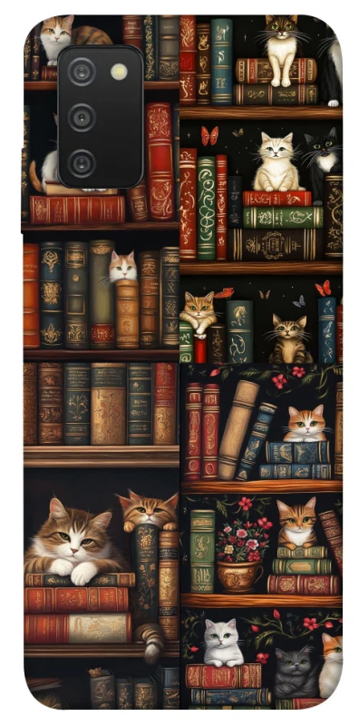 Чехол на Samsung Galaxy A03s Cats & Books фото 1 из 1