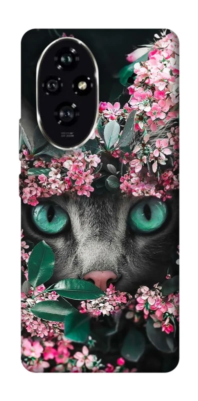 Чохол на Honor 200 Кіт в квітах фото 1 з 1