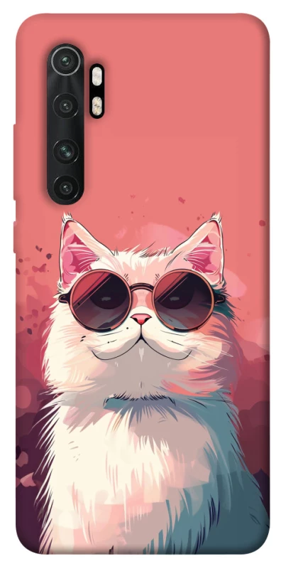 Чохол на Xiaomi Mi Note 10 Lite Сat with glasses фото 1 з 1