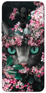 Чохол на Xiaomi Redmi 9 Кіт в квітах фото 1 з 1