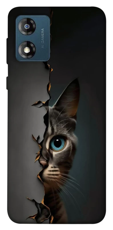 Чехол на Motorola Moto E13 Кот-подглядыватель v2 фото 1 из 1