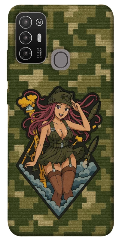 Чехол на ZTE Blade A52 Military Waifu фото 1 из 1