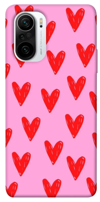 Чохол на Xiaomi Redmi K40 / K40 Pro / K40 Pro+ / Poco F3 Red hearts 2 фото 1 з 1