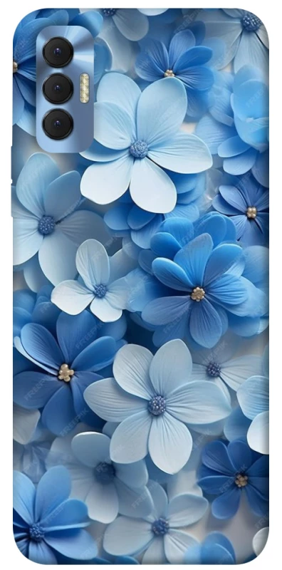 Чехол на TECNO Spark 8P Синие цветы фото 1 из 1