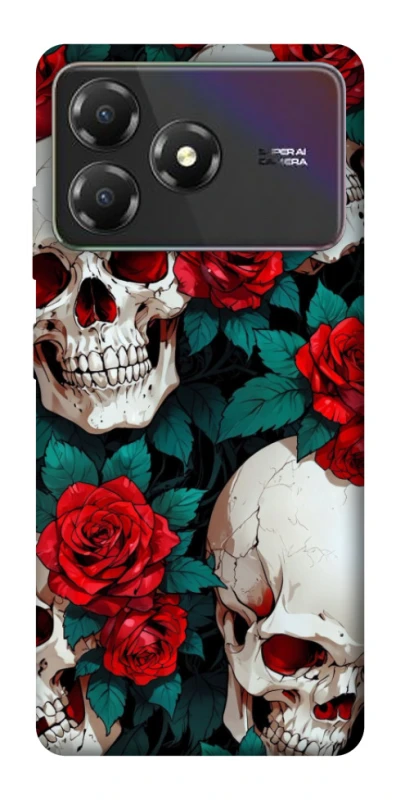 Чехол на ZTE Blade A36 skull and rose фото 1 из 1