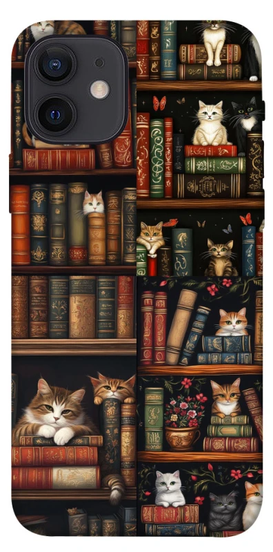 Чехол на Apple iPhone 12 (6.1") Cats & Books фото 1 из 1