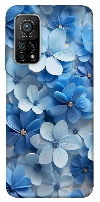 Чехол на Xiaomi Mi 10T Синие цветы фото 1 из 1