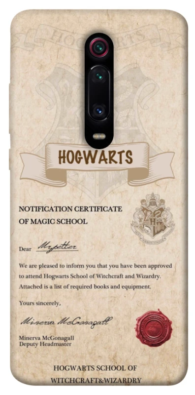 Чехол на Xiaomi Redmi K20 / K20 Pro / Mi9T / Mi9T Pro The Hogwarts acceptance letter фото 1 из 1