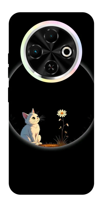 Чохол на TECNO Spark 30C Cat and flower фото 1 з 1