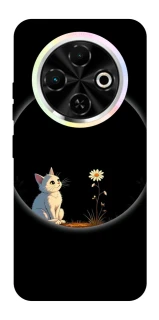 Чехол на TECNO Spark 30C Cat and flower фото 1 из 1