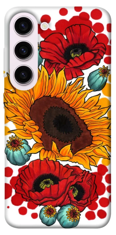 Чохол на Samsung Galaxy S23+ Соняшники та маки фото 1 з 1