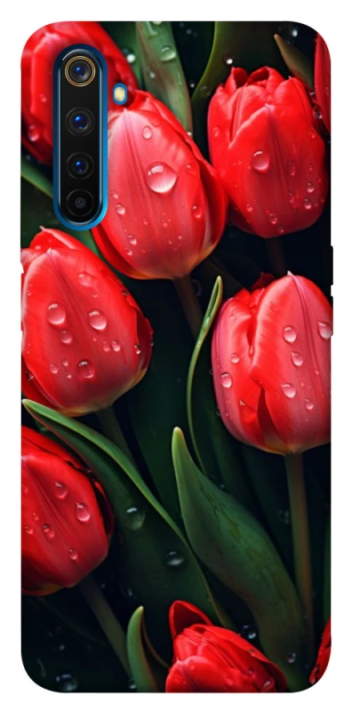 Чохол на Realme 6 Pro Червоні тюльпани фото 1 з 1