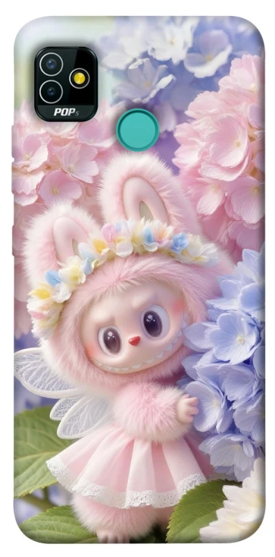 Чехол на TECNO POP 5 Labubu & Flowers ver.1 фото 1 из 1