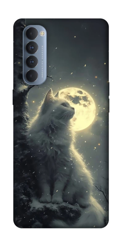 Чохол на Oppo Reno 4 Pro Кіт під місяцем фото 1 з 1