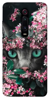 Чехол на Xiaomi Redmi K20 / K20 Pro / Mi9T / Mi9T Pro Кот в цветах фото 1 из 1