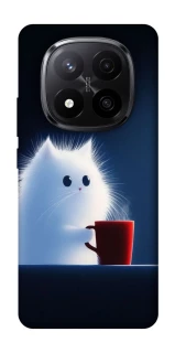 Чехол на Xiaomi Redmi Note 14 Pro+ 5G Чехол кот с кофе фото 1 из 1