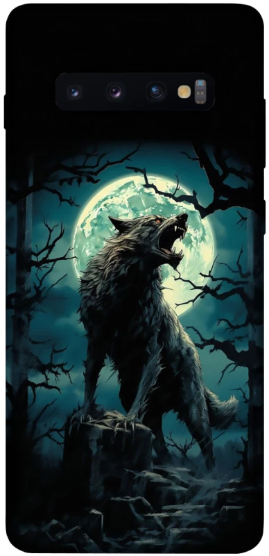 Чехол на Samsung Galaxy S10+ Волк под луной фото 1 из 1