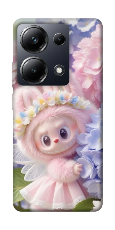 Чохол на Xiaomi Poco M6 Pro 4G Labubu & Flowers ver.1 фото 1 з 1