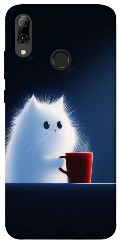 Чехол на Huawei P Smart (2019) Чехол кот с кофе фото 1 из 1