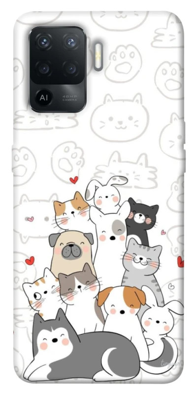 Чехол на Oppo Reno 5 Lite Funny Pets фото 1 из 1