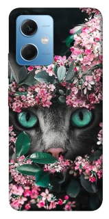 Чехол на Xiaomi Redmi Note 12 5G Кот в цветах фото 1 из 1
