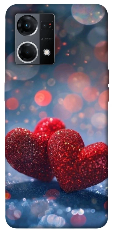 Чохол на Oppo Reno 7 4G Red hearts фото 1 з 1