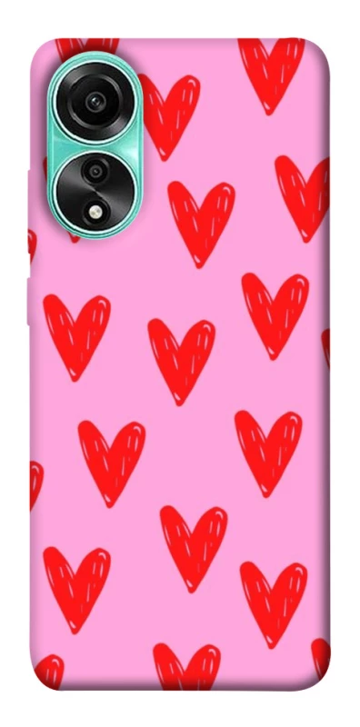 Чохол на Oppo A78 4G Red hearts 2 фото 1 з 1