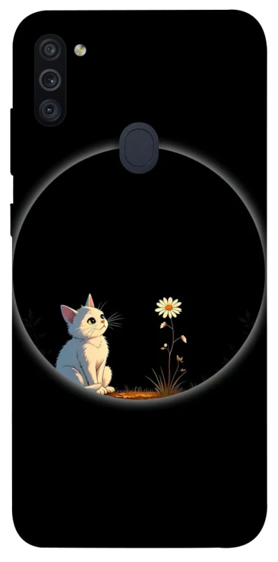 Чохол на Samsung Galaxy M11 Cat and flower фото 1 з 1