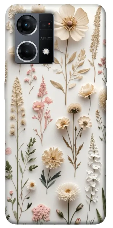 Чехол на Oppo Reno 7 4G Floral design ver.1 фото 1 из 1