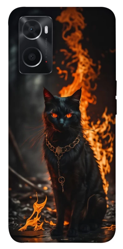 Чохол на Oppo A76 4G Вогняний кіт фото 1 з 1