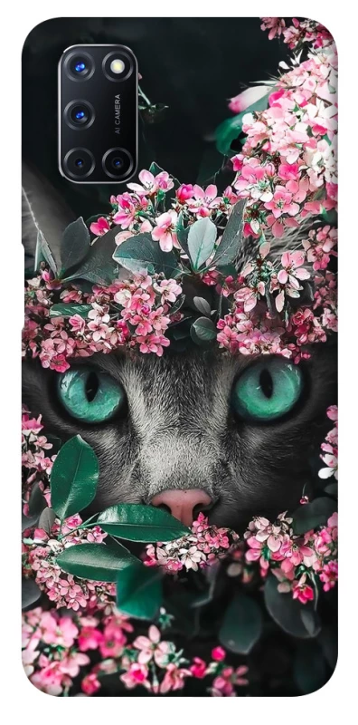 Чохол на Oppo A52 / A72 / A92 Кіт в квітах фото 1 з 1